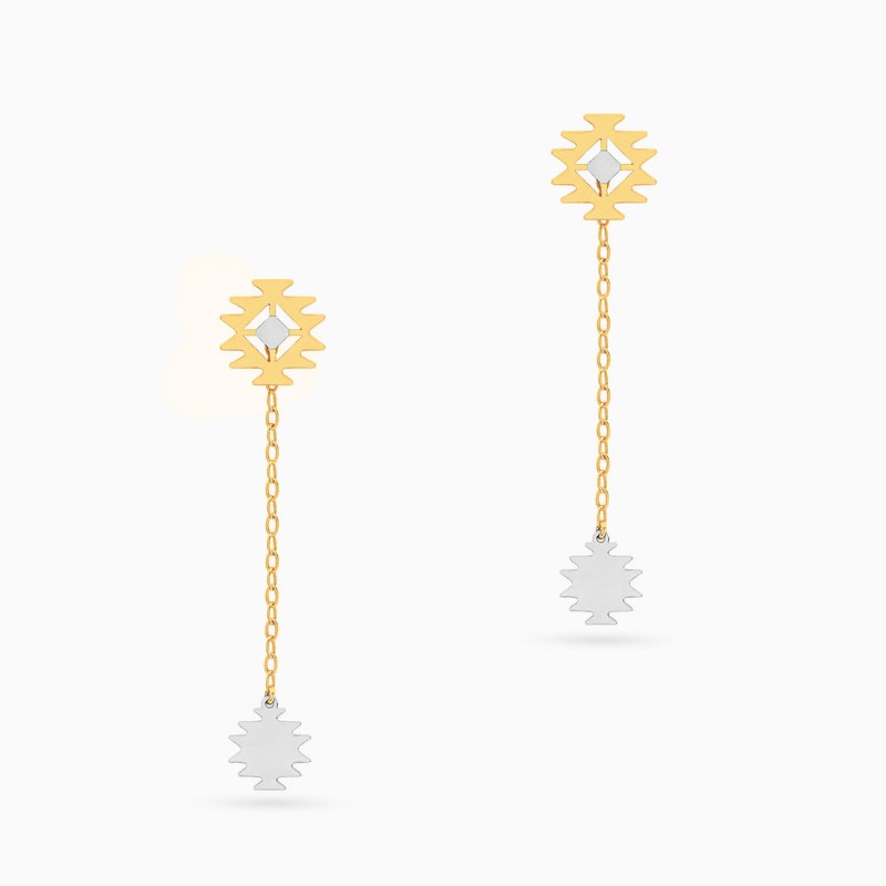 Miss L' by L'azurde Flower Drop Earrings in 18K Gold - Image 1